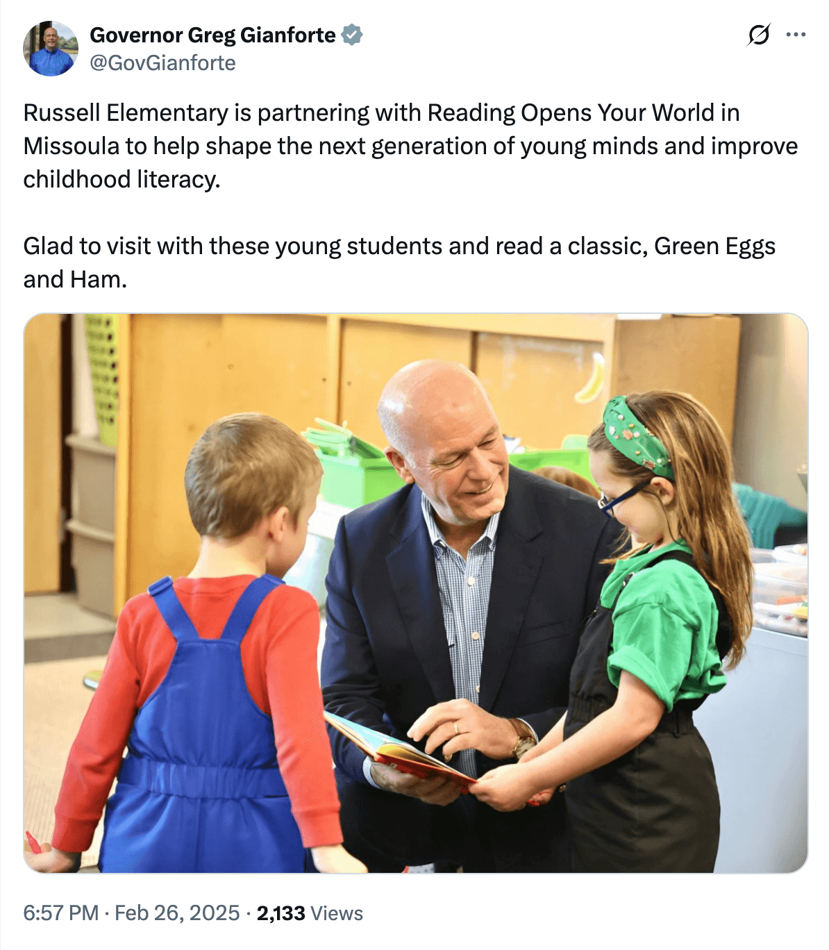 Gianforte Visits Russell Elementary
